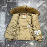 Moncler Boed Hooded Shearling-Trimmed Short Down Jacket Camel Beige K20931A00099595FE239 - 2