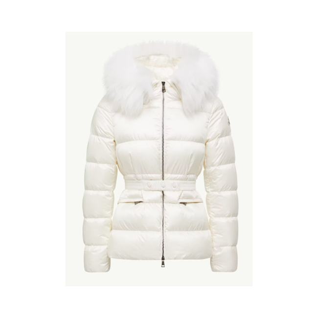 Moncler Boed Hooded Shearling-Trimmed Short Down Jacket White K20931A00099595FE239 - 1