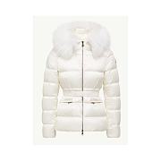 Moncler Boed Hooded Shearling-Trimmed Short Down Jacket White K20931A00099595FE239 - 1