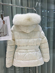 Moncler Boed Hooded Shearling-Trimmed Short Down Jacket White K20931A00099595FE239 - 6