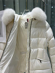 Moncler Boed Hooded Shearling-Trimmed Short Down Jacket White K20931A00099595FE239 - 4