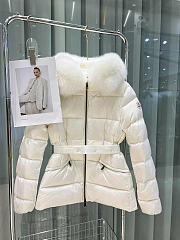 Moncler Boed Hooded Shearling-Trimmed Short Down Jacket White K20931A00099595FE239 - 3