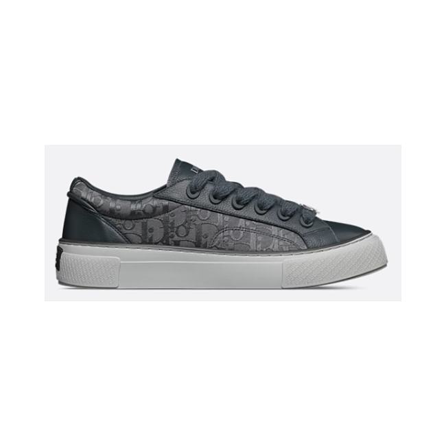 Dior B33 Spin Sneaker Anthracite grey grained calfskin and anthracite grey Dior Oblique Canvas 3SN303AAP_H870 - 1