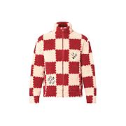 Louis Vuitton x Nigo Jacquard Damier Fleece Blouson Garnet Red 1A9GKK - 1