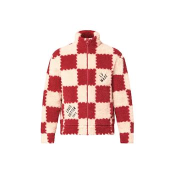 Louis Vuitton x Nigo Jacquard Damier Fleece Blouson Garnet Red 1A9GKK