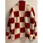 Louis Vuitton x Nigo Jacquard Damier Fleece Blouson Garnet Red 1A9GKK - 3