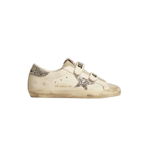 Golden Goose Women’s Old School with silver glitter star and ice-gray suede tongue GWF00111.F005122.10273 - 1