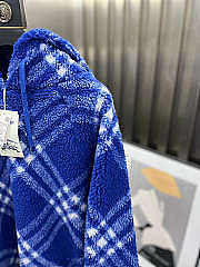 Burberry Plaid-Check Pattern Fleece Hoodie Blue/White 8078276 - 6