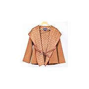 Louis Vuitton Belted Double Face Hooded Wrap Coat Camel 1A99K5  - 1