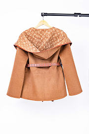 Louis Vuitton Belted Double Face Hooded Wrap Coat Camel 1A99K5  - 6