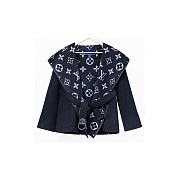  Louis Vuitton Signature Short Hooded Wrap Coat Black 1AJG96  - 1