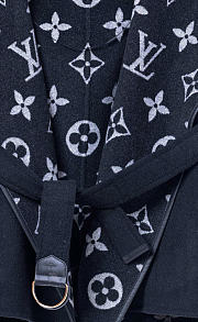 Louis Vuitton Hooded Wrap Coat Black Exterior and Gray Monogram 1A99KB - 2