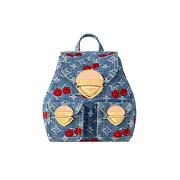 Louis Vuitton x Takashi Murakami Cherry Venice NM Denim Monogram M13679 10.2H 9.4W 2.8D Strap 14.6 - 1