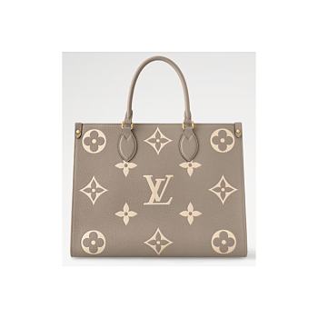 Louis Vuitton OnTheGo MM Tourterelle/Crème Bicolor Monogram Empreinte Leather M45494 35 x 27 x 14 cm