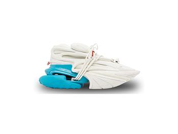 BALMAIN White & Blue Unicorn Sneakers 232251M237029