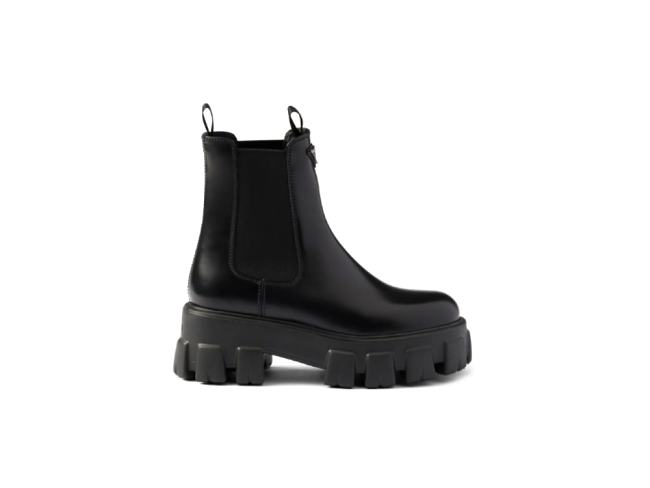 Prada bottines chelsea Monolith en cuir Black 24364727 - 1