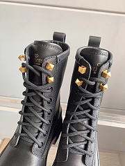 Valentino Black Leather Roman Stud Combat Boots WS0Q03BEK_0NO - 3