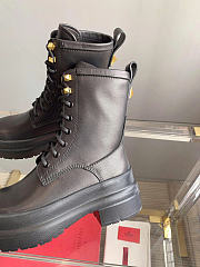 Valentino Black Leather Roman Stud Combat Boots WS0Q03BEK_0NO - 2