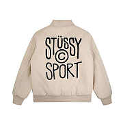 Men's Stussy Sport Melton Varsity Jacket beige - 2