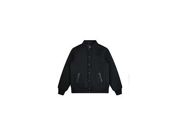 Men's Stussy Sport Melton Varsity Jacket Black