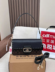 Coach Morgan Shoulder Bag In Colorblock Signature Canvas With Rivets CE563 10 1/2