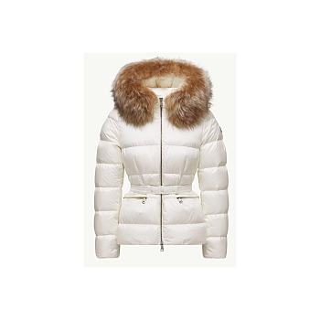 Moncler Boed Hooded Shearling-Trimmed Short Down Jacket White K20931A00099595FE