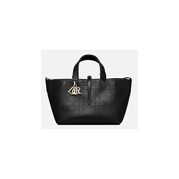 Dior Medium Dior Toujours Bag Black Flat Macrocannage Calfskin Black M2821OCUQ_M900 11 x 8.5 x 6.5 inches