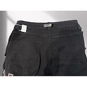 Amiri Staggered Logo Distressed Skinny Jean In Black Red - 5