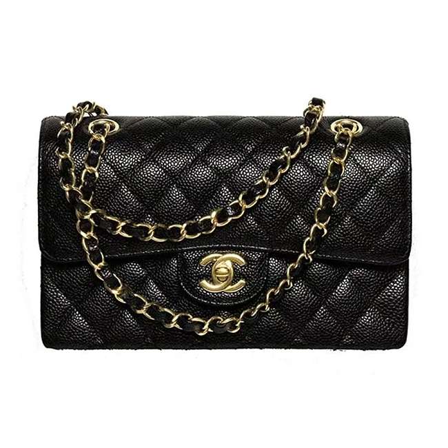 Chanel flap bag caviar black bag size 25cm - 1