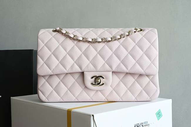 Chanel CF Caviar pink pastel bag Gold Buckle Size 25 cm - 1