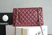 Chanel Flap Caviar Burgundy Bag Gold Hardware Size 15.5 x 25.5 x 6.5 cm - 5