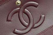 Chanel Flap Caviar Burgundy Bag Gold Hardware Size 15.5 x 25.5 x 6.5 cm - 2