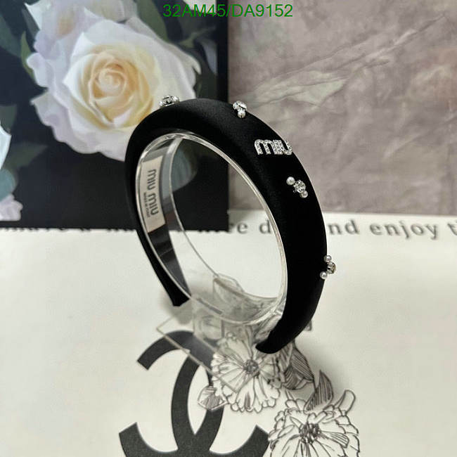 MIUMIU Designer headband DA9152 Black - 1