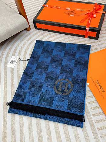 HERMES Scarf 20241015B1 Size 40x200cm Blue