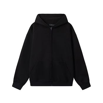Fear of God Essentials black zip-up hoodie