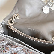 Balenciaga silver leather crush bag size 31x19.8x69cm - 5