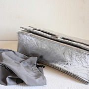 Balenciaga silver leather crush bag size 31x19.8x69cm - 4