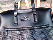 Versace Greca Embossed Leather Briefcase - 2