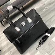 Versace Medusa Croc-Embossed Leather Briefcase - 6