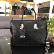 Versace Medusa Croc-Embossed Leather Briefcase - 4
