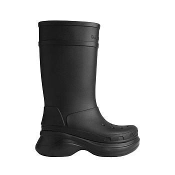 Balenciaga Crocs Boot in bright black rubber 677388W1S8E1000
