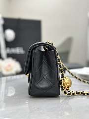 Chanel Mini Flap Bag Metal Ball Black Lambskin Size 13 × 20 × 7 cm - 2