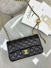 Chanel Mini Flap Bag Metal Ball Black Lambskin Size 13 × 20 × 7 cm - 6