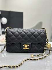 Chanel Mini Flap Bag Metal Ball Black Lambskin Size 13 × 20 × 7 cm - 1