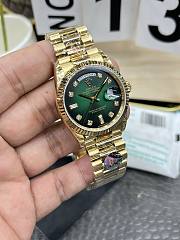 Rolex Day-Date 36 mm watch green ombré diamond dial - 4