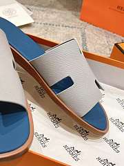 Hermès Izmir sandals in grey and blue leather H221824ZH68400 - 5