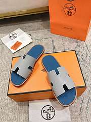 Hermès Izmir sandals in grey and blue leather H221824ZH68400 - 4