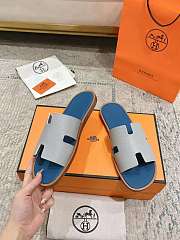 Hermès Izmir sandals in grey and blue leather H221824ZH68400 - 2