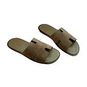 Hermès Izmir sandals in olive green suede - 1