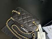 Chanel Vantiy Case Black Leather Bag Size 17*9.5*8cm - 6